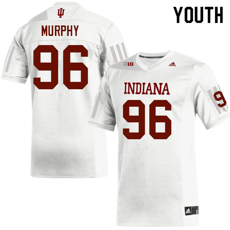 Youth #96 Caleb Murphy Indiana Hoosiers College Football Jerseys Sale-White Jersey